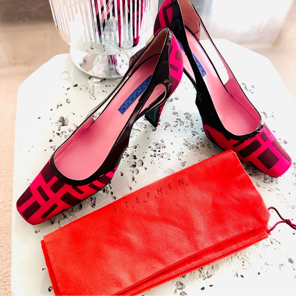 NWT Stephen Venezia pink pumps sz 36 1/2 Italy original shoes bag